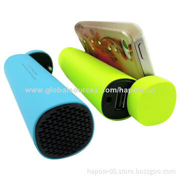 Power Bank for iPod,with Mini Speaker,3W, 3500mAh Battery, Private Sleek Cylindrical Tube